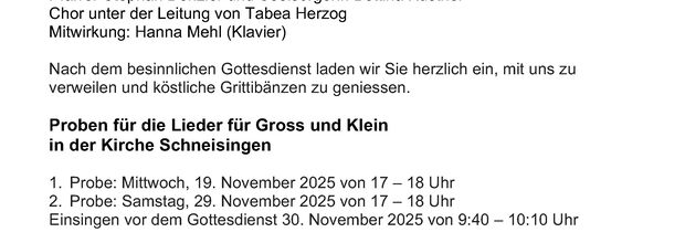 Ökumenischer Mitsing-Gottesdienst zum 1. Advent für Gross und Klein
